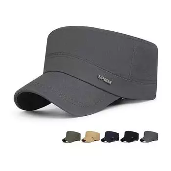 Металлическая кепка с буквенным принтом, весна, лето, осень, мужская хлопковая кепка с козырьком, военные кепки, уличная шляпа с плоским цилиндром серый