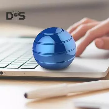 Металлическая кинетическая настольная игрушка для детей и взрослых, оптическая иллюзия для всего тела, спиннер, настольный гироскопический мяч для снятия стресса серебряный