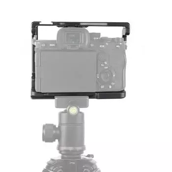 Металлическая клетка для камеры JLwin A7RV из алюминиевого сплава с быстросъемной пластиной, магнитное крепление для холодного башмака чёрный