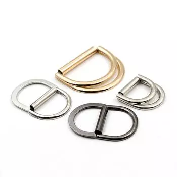 Металлическая кнопка D-образная, Женское пальто Регулировка ремня D-образная кнопка, Багаж, Кнопка для ремня рюкзака Gun black * inner diameter 1.5cm