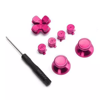 Металлическая кнопка-накладка на стик имитирует захват для геймпада PS4, джойстик для замены, розово-красный розы красного