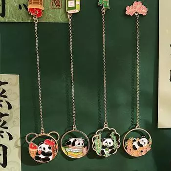 Металлическая креативная закладка для книг, милая подвеска в виде панды, креативный студенческий стиль Instagram, держатель для страниц с расширенными возможностями чтения