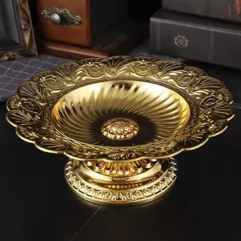 Металлическая круглая полая кружевная маленькая фруктовая тарелка для шведского стола в отеле, поднос для подачи холодных закусок и выпечки 7 Inches