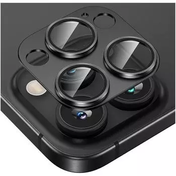 Металлическая крышка из закаленного стекла, защитная пленка для экрана камеры для Iphone 15 Pro Max 14 Plus 13 Mini 12 11 15Pro 14Pro 13Pro 12Pro, защитные аксессуары для телефонов For iPhone 15 чёрный