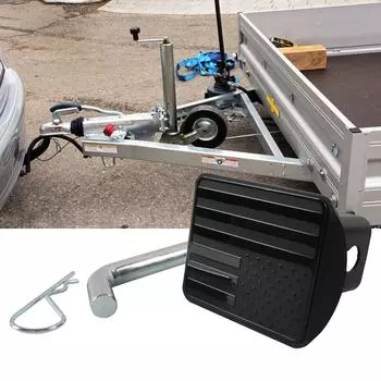 Металлическая крышка сцепного устройства с эмблемой американского флага и стопорным штифтом(Подходит для 2-дюймовых ресиверов, черный)