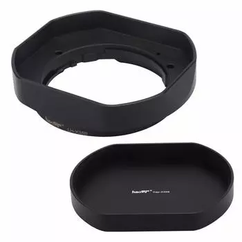 Металлическая квадратная бленда объектива haoge + крышка бленды для Fujifilm Fujifilm Fujinon XF 35 мм F2 R и XF 23 мм F2 R,XC 35 мм F2, совместимые с объективом LH-XF35-2