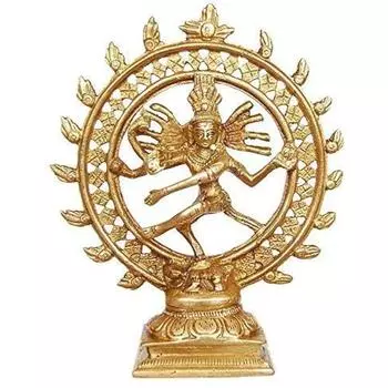 Металлическая латунная статуэтка Натараджа | Танцующий Натарадж/Натаража, Господь Шива | Декоративная скульптура | Религиозный идол(Размер-5 дюймов)