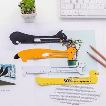 Металлическая линейка для закладок, мультяшная форма, очаровательная, высокая прочность, не легко деформируется, измерительная шкала, линейка, школьные принадлежности Duck