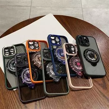 Металлическая линза подходит для чехла для мобильного телефона Apple 15, прозрачного гироскопического магнитного присосочного кронштейна для iPhone16 14promax, жесткого чехла. iPhone16