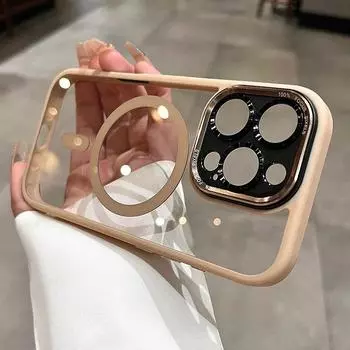 Металлическая линза подходит для чехла для мобильного телефона iPhone16, Advanced Sense Apple 14promax Simple 15 Magnetic 13 Hard Case iPhone15