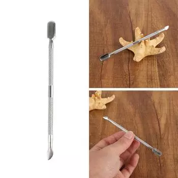 Металлическая лопаточка для кутикулы из нержавеющей стали, шпатель для гель-лака, средство для снятия макияжа, ложка для кутикулы ногтей, изысканный уход за ногтями белый