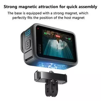 Металлическая магнитная быстросъемная база с отверстием для винта 1/4 для Hero 13, адаптер для крепления с защелкой для Go Pro Hero 13, черные аксессуары