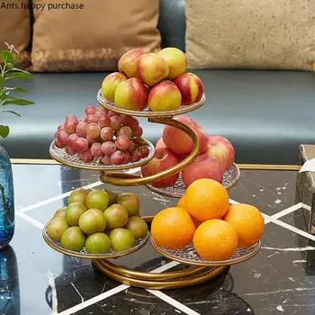 Металлическая многослойная фруктовая чаша для дома, гостиной, сухофруктов, десертов, конфет, фруктов, банкетный десертный стол, подставка для дисплея