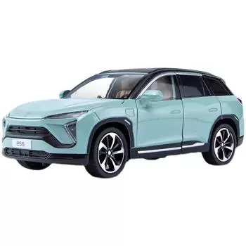 Металлическая модель автомобиля в масштабе 1/24 со светом и звуком, дизельный автомобиль Nio ES6, серия игрушек из сплава, чистый электрический внедорожник 1/24-Size:20*10*7.5cm baby голубой