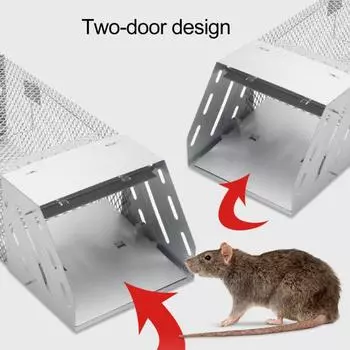 Металлическая мышеловка Большая Двойная Клетка Мышеловка Многоразовая Автоматическая
