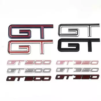 Металлическая наклейка на боковую эмблему автомобиля, наклейка на задний багажник для GT GT350 GT500 S-helby Logo Fiesta Focus Mondeo Kuga Ranger M-ustang GT чёрный