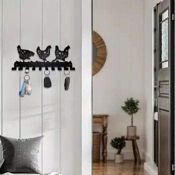 Металлическая настенная вешалка для ключей с крючком - настенное хранилище для пальто, декоративная и функциональная вешалка для ключей бронзовый