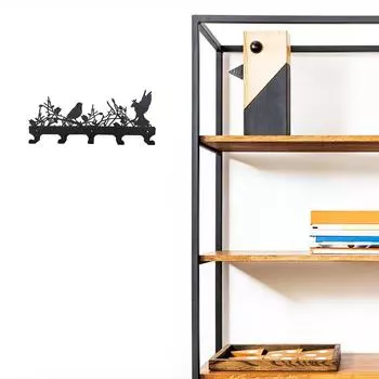 Металлическая настенная вешалка для одежды - стильный декоративный крючок для пальто, шляп, сумок и ключей, многофункциональное решение для хранения чёрный