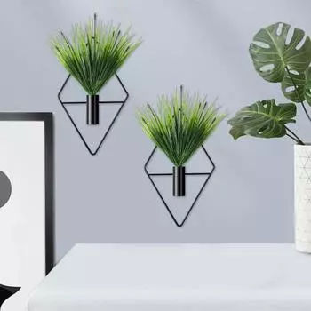 Металлическая настенная железная подставка для цветов, декоративная элегантная прочная подставка для растений для дома, сада, офиса, для использования в помещении чёрный