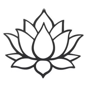 Металлическая настенная живопись Цветок лотоса Настенная вывеска Декор для дома Украшения для гостиной Кабинета Спальни Столовой чёрный