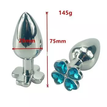 Металлическая нержавеющая сталь анальная пробка Clover Анальная пробка для взрослых Comrade Альтернативные секс-игрушки Long75mm