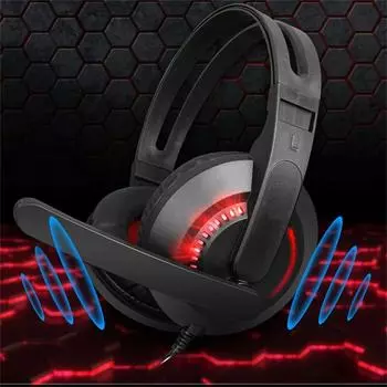 Металлическая оголовье компьютерные проводные наушники для компьютера/ПК/геймера/мобильного телефона/ноутбука without light