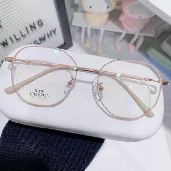 Металлическая оправа для очков в стиле ретро. Мужская и женская модная многоугольная оправа. Очки могут быть оснащены защитой от близорукости.