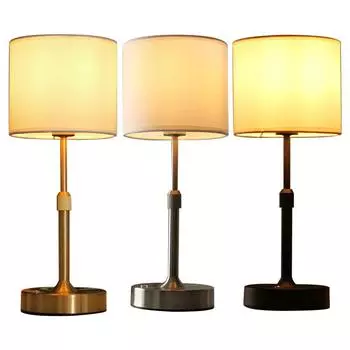 Металлическая основа, маленькая настольная лампа с USB-перезаряжаемым сенсорным управлением, портативная беспроводная настольная лампа 2200K, теплый свет для спальни, бара, балкона чёрный