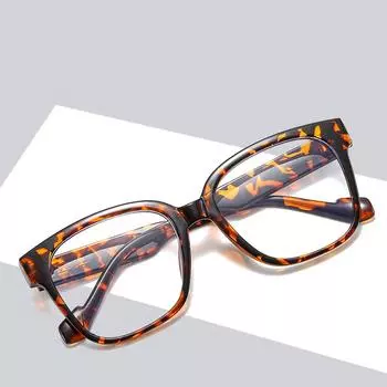 Металлическая отделка заушников леопардовый принт большие полнооправные квадратные удобные очки для чтения +0.75 до +4 +0.75 коричневый