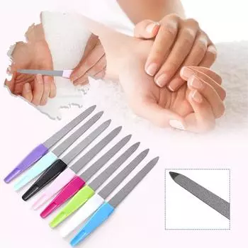 Металлическая пилочка для ногтей, пилочки для натуральных ногтей из нержавеющей стали, пилочки для ногтей в форме меча с острым кончиком и нескользящей ручкой One Size фиолетовый