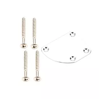 Металлическая пластина для грифа гитары 4 отверстия Пластина для крепления грифа гитары Запасные части для электрогитары и бас-гитары Долговечность серебряный