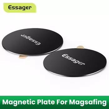 Металлическая пластина Essager, железный лист для магнитного беспроводного зарядного устройства, автомобильный держатель для телефона, магнитная наклейка для Iphone 12 11 Pro Max Xs X as picture белый