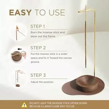 Металлическая подставка для ароматических палочек, съемная практичная деревянная горелка с основанием