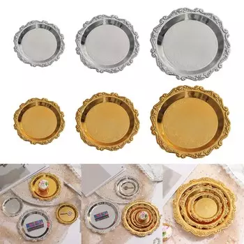Металлическая подставка для десертов, элегантный декоративный поднос для торта, подставка для кексов, презентационная подставка для закусок и угощений S золотой