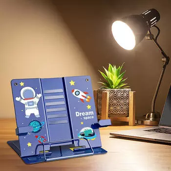 Металлическая подставка для книг, прочная многофункциональная настольная стойка для кухни, дома, школы Deep Blue