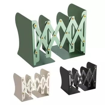Металлическая подставка для книг, выдвижная настольная подставка для книг, компактный органайзер для книг, держатель для дома, школы, офиса зелёный