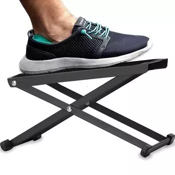 Металлическая подставка для ног для гитары, педаль с регулируемой высотой, нескользящие подушечки, складные аксессуары для гитары