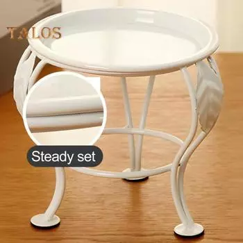 Металлическая подставка для растений с покрытием, трехногая, круглая стойка для горшков для комнатных и уличных растений белый