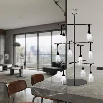 Металлическая подставка для шампанского, 3-х уровневая стойка для бокалов для вина, для вечеринок, вмещает 12 бокалов, устойчивая конструкция, предотвращает проливание, подставка для коктейльного дерева чёрный