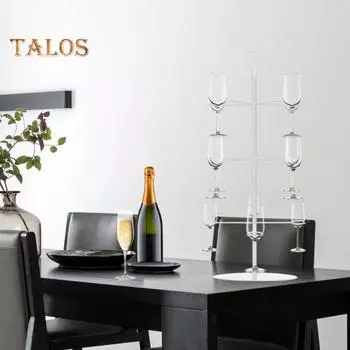 Металлическая подставка для шампанского, 3-х уровневая стойка для бокалов для вина, для вечеринок, вмещает 12 бокалов, устойчивая конструкция, предотвращающая проливание, подставка для коктейлей чёрный