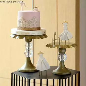 Металлическая подставка для торта с волнистым краем, десертная тарелка, высокие ножки, форма для торта, банкетный десертный стол, подставка для закусок, декоративная рамка