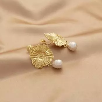 Металлическая подвеска-цветок для женщин, ретро, элегантная, простая, клипса для ушей в виде комариной спирали, не требующая проколов