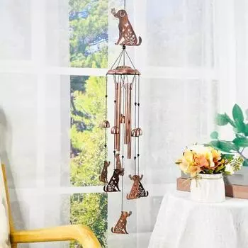 Металлическая подвесная музыкальная подвеска в виде собаки или кошки для улицы и дома A