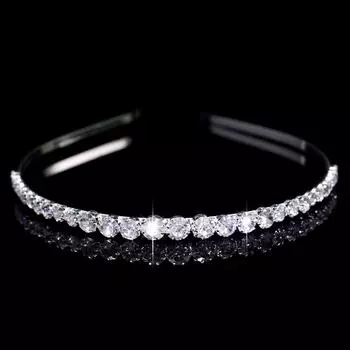 Металлическая повязка на голову со стразами Детская повязка на голову принцессы для торжества Свадебная корона Головной убор Ювелирные изделия из сплава