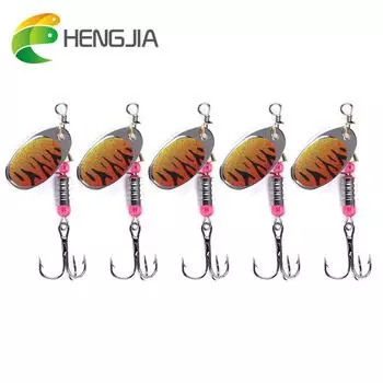 Металлическая приманка HENGJIA 0,18 унций/2,5 дюйма, 5 шт., рыболовные ложки, приманка для форели, окуня, щуки, рыболовные приманки 5pc