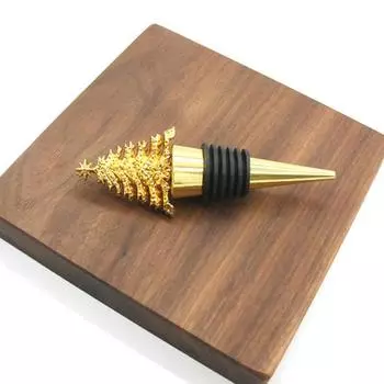 Металлическая пробка для вина для напитков, декоративная, герметичная, креативная, 3D, рождественская елка, пробка для бутылки для праздника, свадьбы, вечеринки золотистый