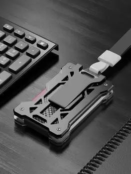 Металлическая противоугонная щетка RFID-мешок для карт из алюминиевого сплава Рабочая карта Деловая прозрачная ультратонкая рабочая карта Нагрудная карта Зажим для карты доступа