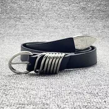 Металлическая пряжка West Cowboy поясной ремень хип-хоп женский пояс повседневный ремень из искусственной кожи для мужчин чёрный