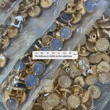 Металлическая пуговица в виде цветка «подсолнух» с кошачьим глазом для воротника кардигана или рубашки