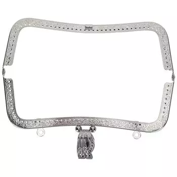 Металлическая рамка для кошелька DIY Kiss Clasp Lock Retro Embossed Handle Hardware Accessories 20cmSilver